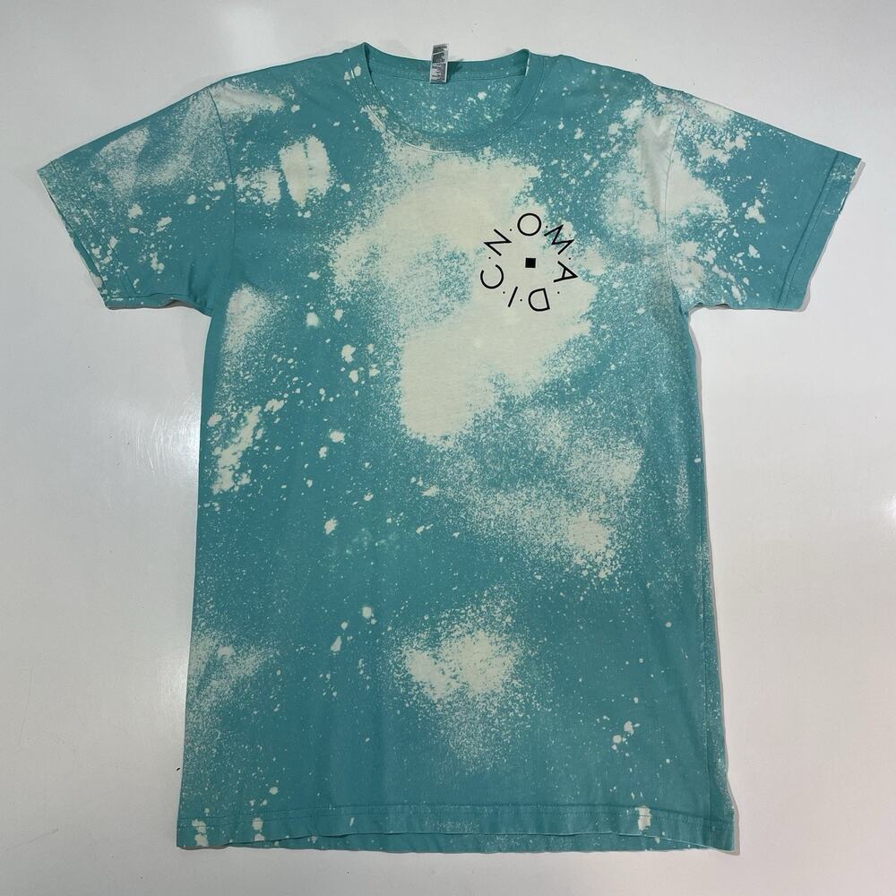 American Apparel Men’s “Nomadic” Tie-dye Splatter Shirt Teal Blue Graphic Small